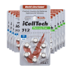 iCellTech Size 312 Hearing Aid Batteries provide reliable power and compatibility with most hearing aids