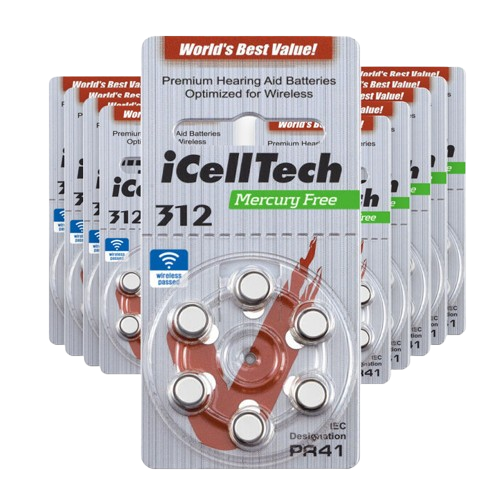 iCellTech Size 312 Hearing Aid Batteries provide reliable power and compatibility with most hearing aids